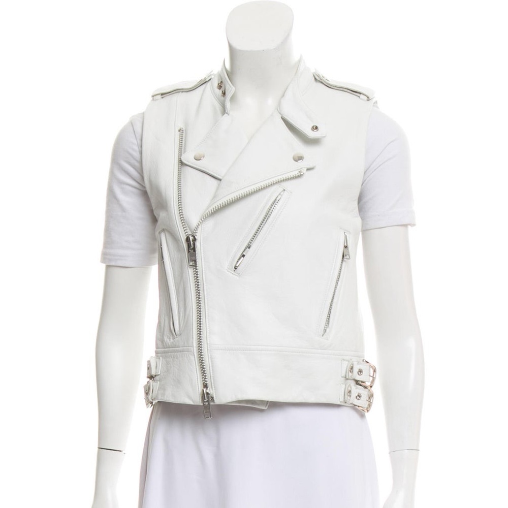 Sacai leather moto vest